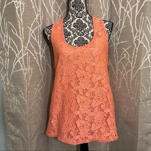 ⭐️3/$15⭐️ Vanity Coral Sleeveless Sequin Layer Top - Size XL